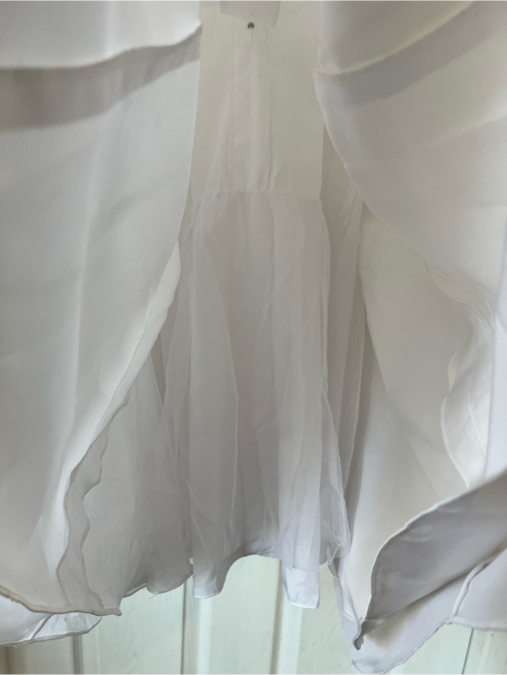 David bridal White Beaded floral A-Line Girl maxi Dress size 6 - Picture 6 of 7